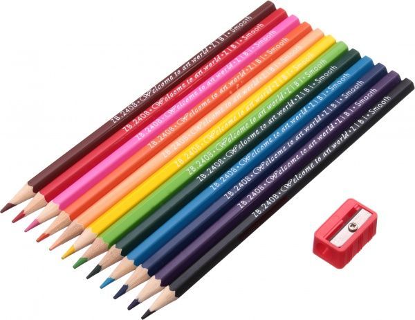 Олівці кольорові + чинка ZiBi