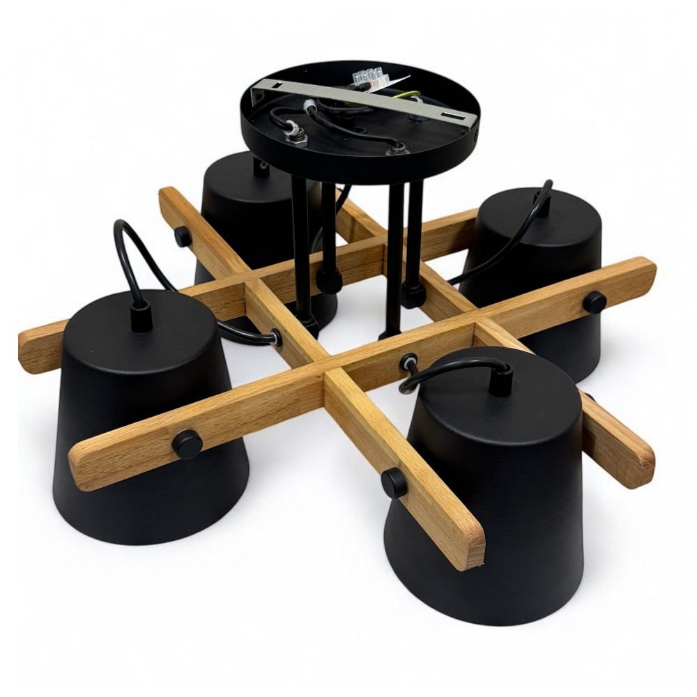 Люстра потолочная LIGHT SET VOLOSHKA СRL 4x12 Вт GX53 черный