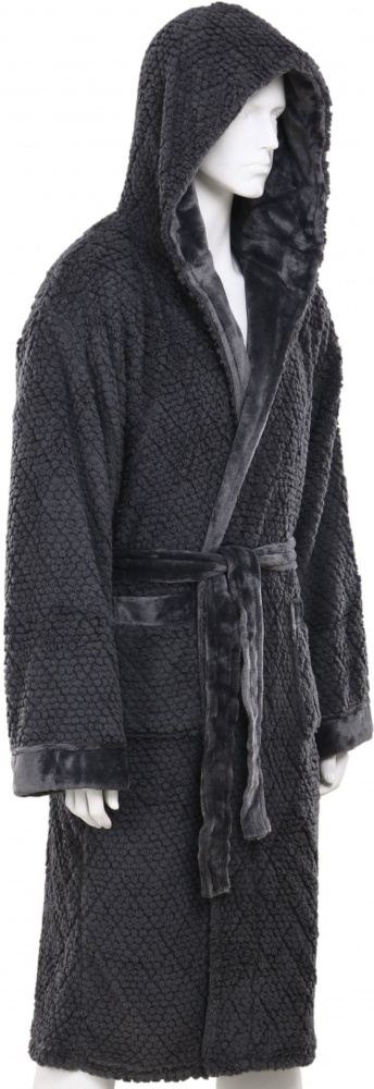 Набор La Nuit халат мужской с капюшоном и носками Bern р. XL серый