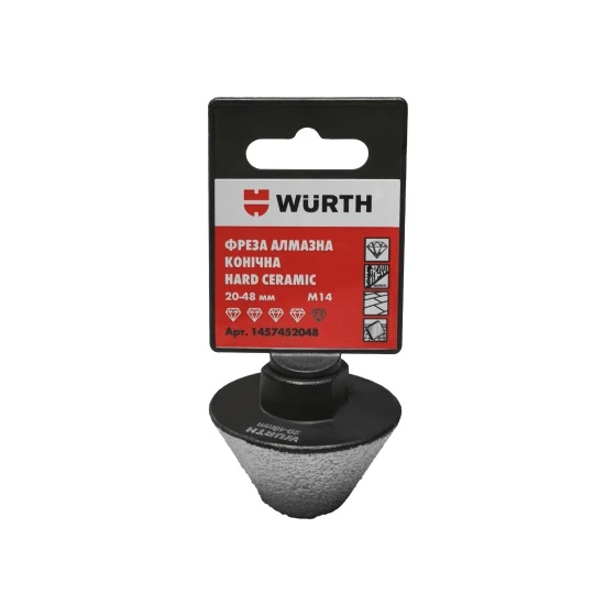Фреза алмазна конічна конусна WURTH HARD CERAMIC 20-48 мм M14 1457452048
