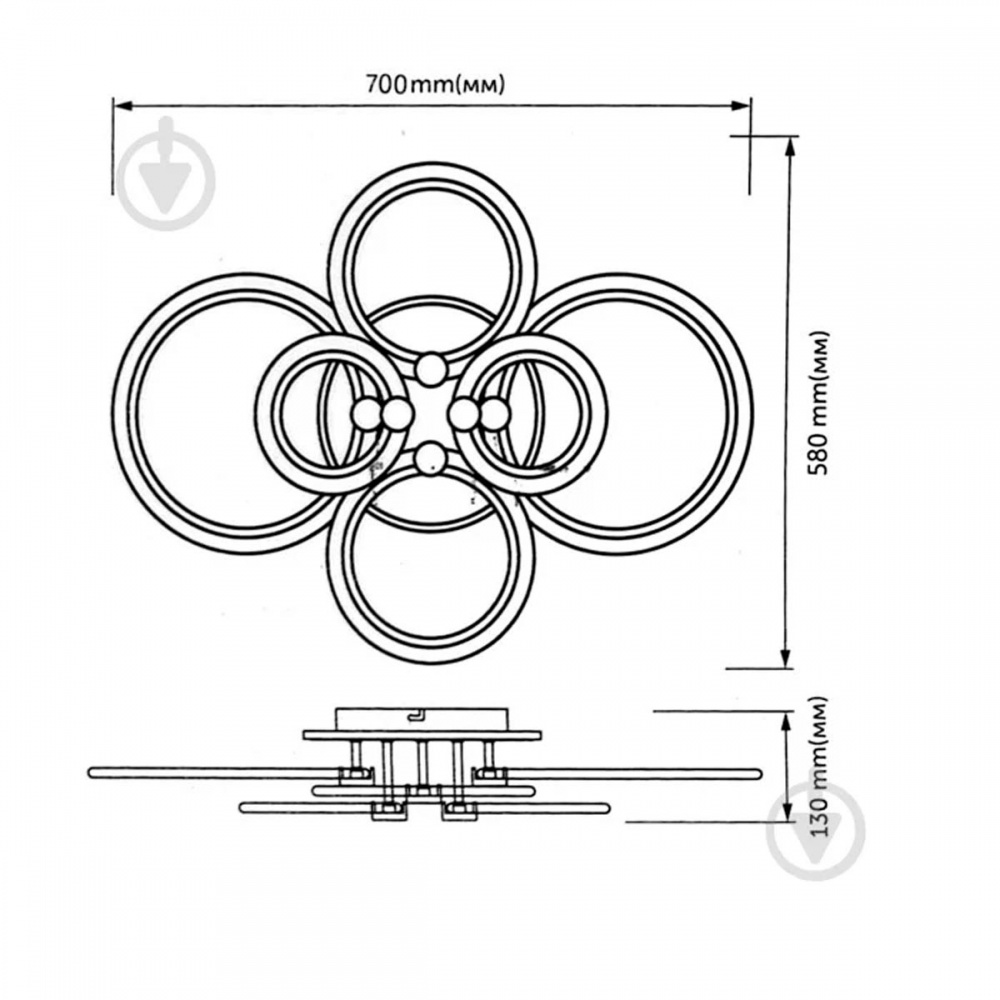 Люстра стельова Accento lighting Madeira AP R6 95 Вт хром