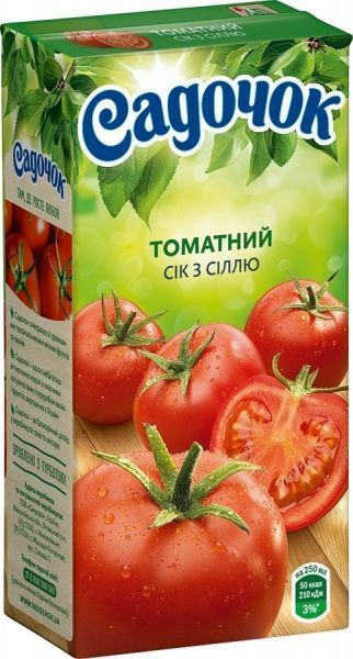 Сок Садочок Томатный с солью 0,5л (4820001449617)(4820001449617) 