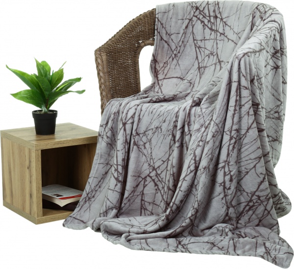 Плед Flannel Веточка 160x200 см серый La Nuit 
