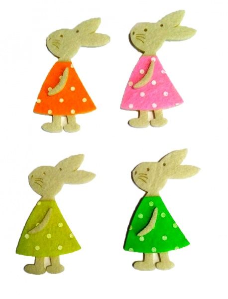 Декоративний виріб Кролик в сукні 8 см 4 шт. 125176 Діамантові ручки