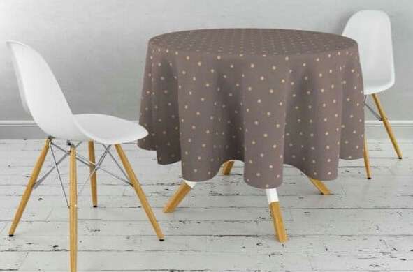 Скатерть Горошки d150 коричневый Simi 