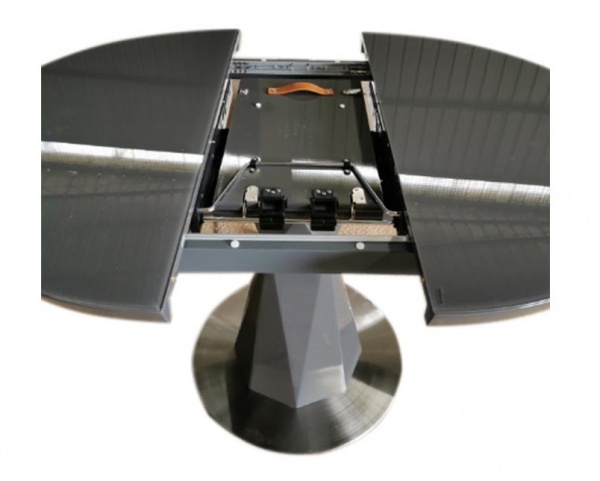 Стол обеденный Раунд Т7067 1000/1300х1000х760 мм темно-серый глянец 