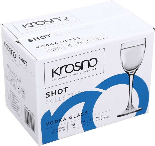 Набір чарок для горілки SHOT 25 мл 6 шт. Krosno 