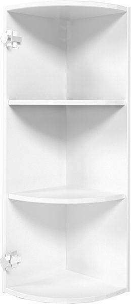 Шкаф верхний угловой радиусный 300x927x300 мм белый 