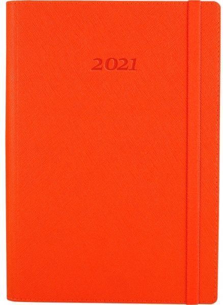 Щоденник датований 2021, CROSS, помаранчевий, А5, м'яка обкладинка з гумкою Optima O25235-06 