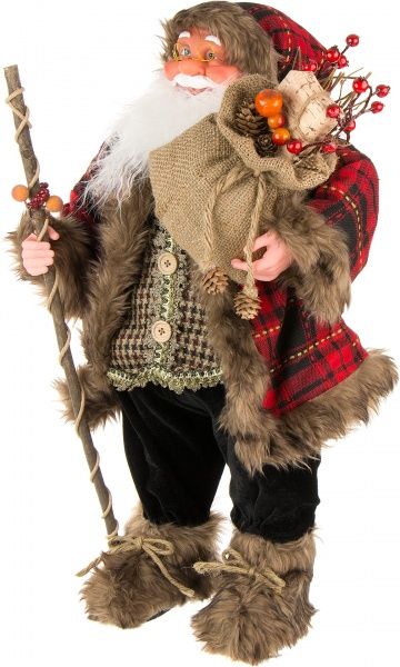 Декоративна фігура Дід Мороз червоний лісовий TM-Y1601B 60 см 