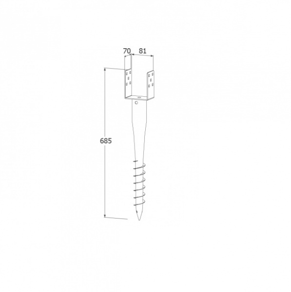 Анкер земляний U-подібний 685x80x1,8 мм 1 шт. 