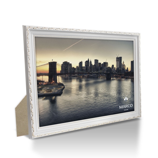Рамка для фотографии со стеклом MARCO decor 2415 1 фото 13х18 см белый с золотистым 