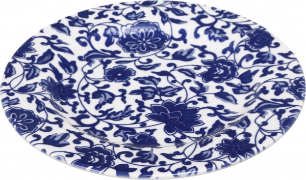 Тарелка обеденная Royal Blossom 20 см белый с синим Porser Porselen