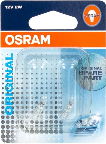 Лампа накаливания Osram (2722) W2W W2x4.6d 12 В 2 Вт 2 шт 3200