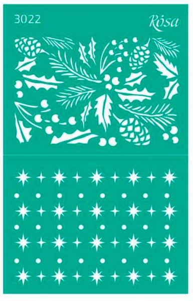 Трафарет многоразовый самоклеящий №3022 серия Новый год 130х200 мм Rosa Talent