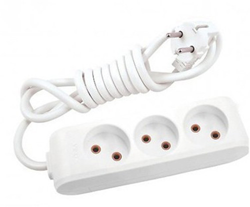 Удлинитель 16 А 230 В без заземления 3 гн. белый 2 м 90112302 
