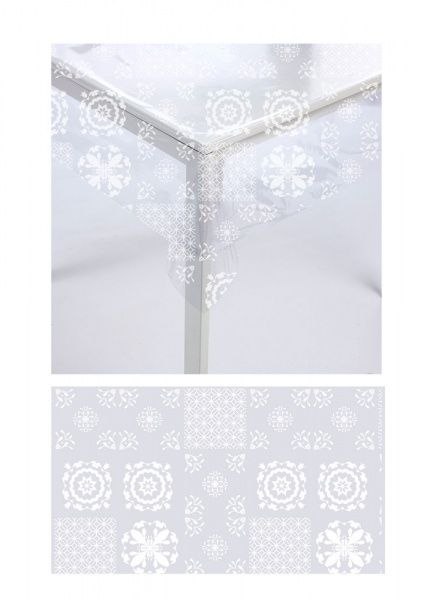 Скатерть ES0261-1 Снежинка 135x100 см белый Даріана 