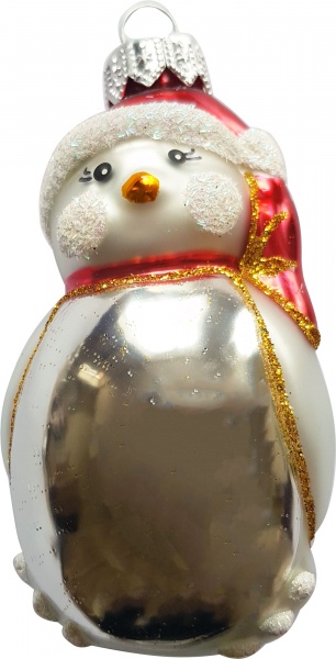 Подвеска Юріта Пингвин фигурка средний белый с красным