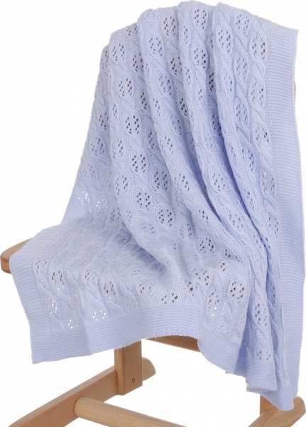 Плед Banian вязаный 90x100 см голубой 