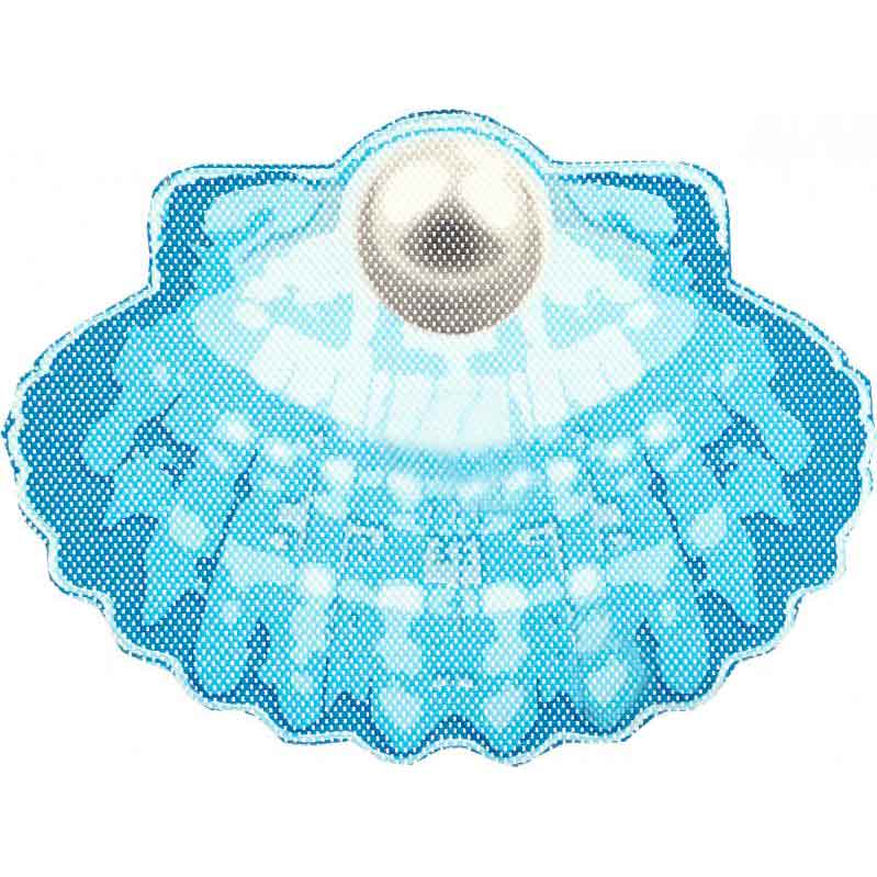 Коврик для ванной Woko Ракушка 65x47 см голубой