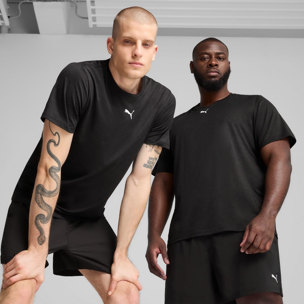 Футболка Puma M TAD ESSENTIALS HEATHER CAT Tee (CF small cat) 52592001 р.L черный