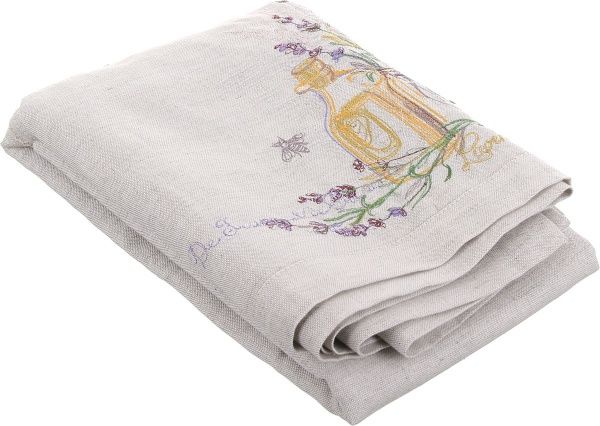 Скатерть «Лимон и лаванда» 658-16/00 140x180 см льняной Эдельвика 