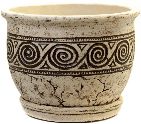 Горщик шамотний Равлик №3 круглий 8л бежевий 