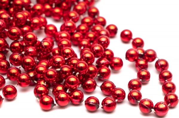 Намисто для ялинки червоне 10 мм х 8 м, 250034