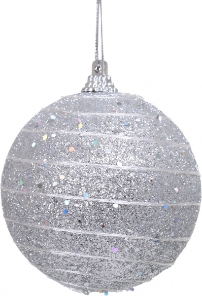 Куля новорічна Shunda пінопластикова 80 мм срібний SDA200680S