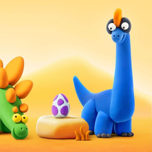 Набор для лепки Lipaka Стегозавр, Пахицефалозавр, Брахиозавр 60031-UA01