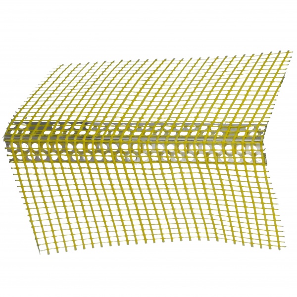 Уголок перфорированный алюминиевый ШТУКАТУР с сеткой 100х100 мм 2,5 м 