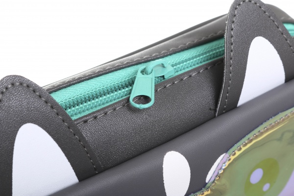 Пенал шкільний Пес 21х6х10 см Nota Bene сірий із малюнком