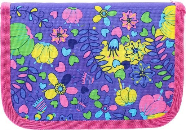 Пенал школьный Цветы 19,5x13x4 см разноцветный