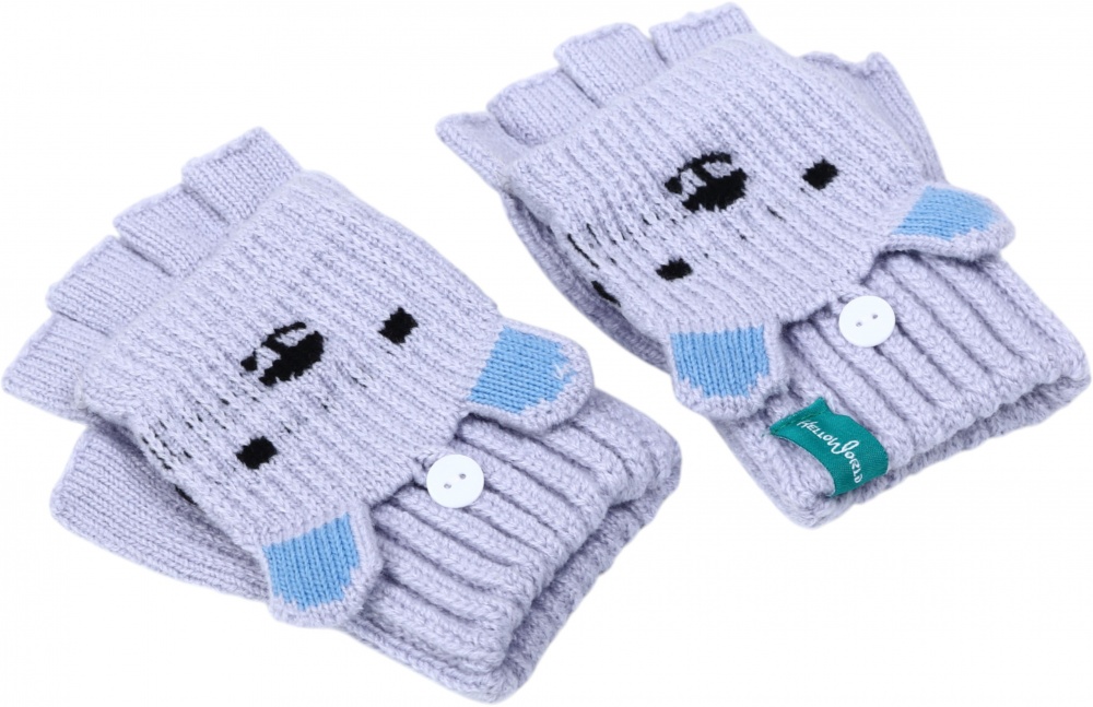 Рукавицы HW без пальчиков с откидной перчаткой для девочек р.12-14 /сиреневый