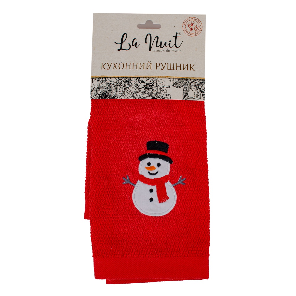 Полотенце махровое Новый Год 40x60 см красный La Nuit