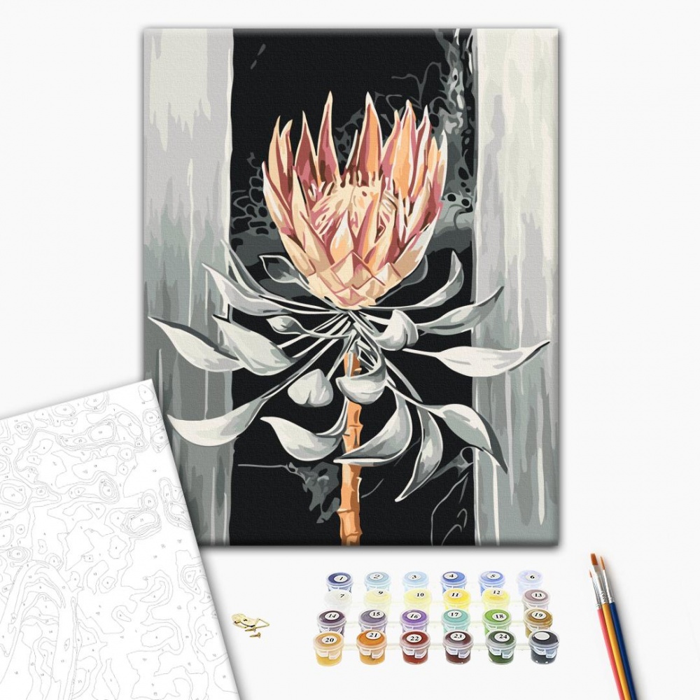 Картина по номерам Королевская протея 40х50 см Brushme