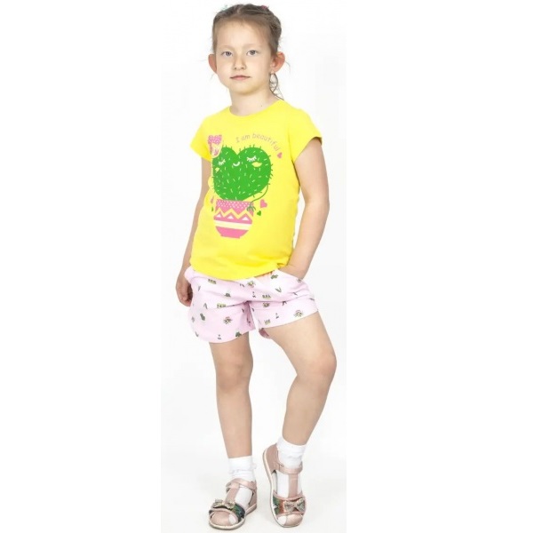 Комплект для дівчаток Roksana №0033/16083 Cacti р.116–122 жовтий із принтом №0033/16083 
