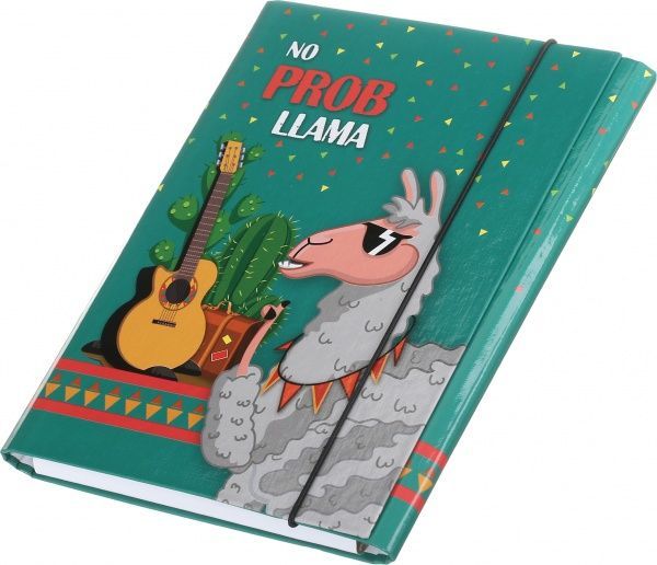 Папка для зошитів No prob Lama 20х25 на резинці зелена iTEM