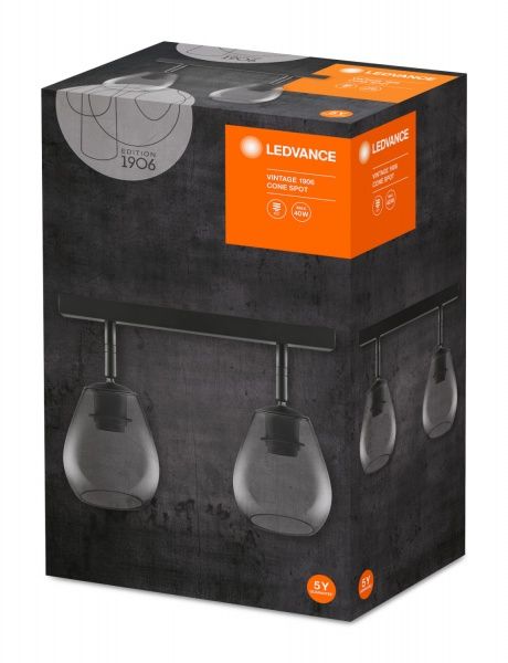 Люстра потолочная Ledvance Vintage Cone Spot 2x40 Вт E27 черный/серый 