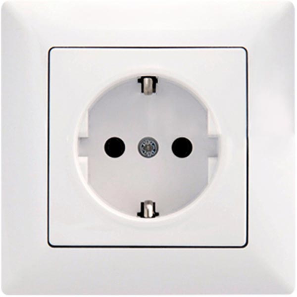 Розетка с заземлением Gunsan Visage 2008 без шторок белый