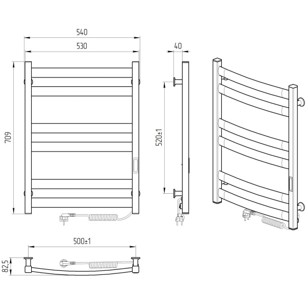 Рушникосушарка електрична Laris Атлант ЧФЧ6 500х700 Е П R3 73207618