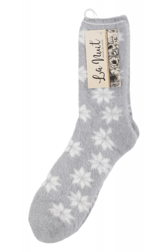 Шкарпетки жіночі La Nuit Home Сніжинки р.one size світло-сірий
