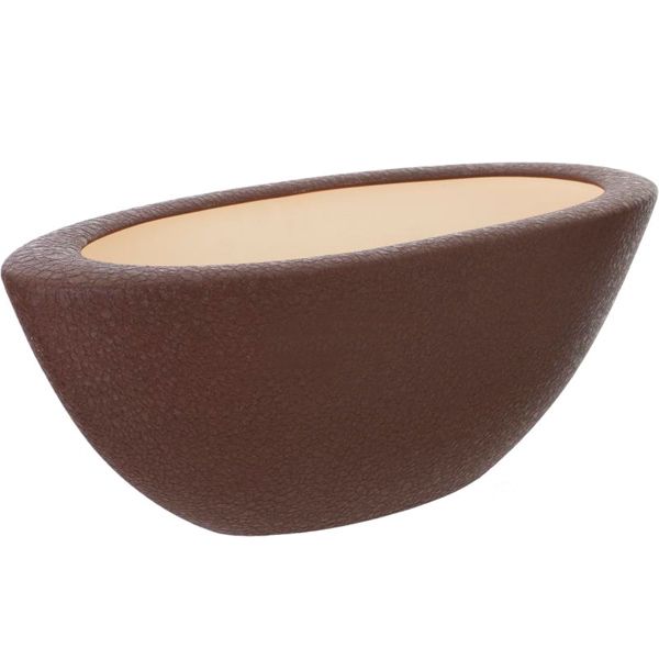 Кашпо керамічне Оріана-Запоріжкераміка Ладья шовк шоколадний овальний 9л темний шоколад 