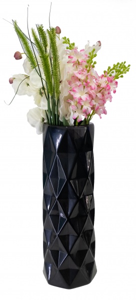 Ваза керамическая Nana ceramics Поли 41 см черный глянец 