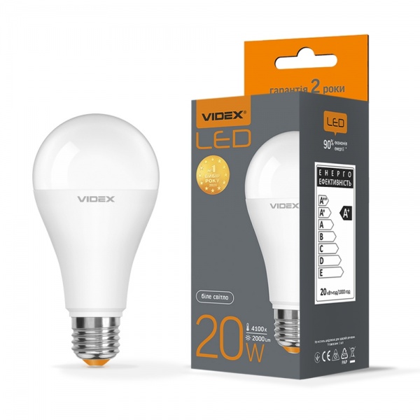 Лампа светодиодная Videx 20 Вт A65 матовая E27 220 В 4100 К 24350 