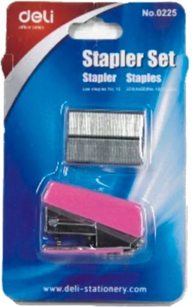 Степлер 0225 №10 мини-брелок со скобами Deli