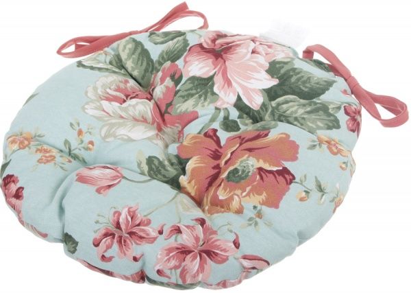 Подушка на стул круглая Большие розы 40 см La Nuit