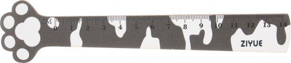 Линейка Лапки котенка бело-коричневый 14 см