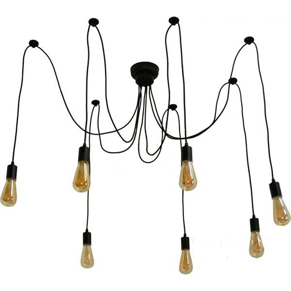 Люстра підвісна Геотон НСБ 02-60-181 Павучок-6 6xE27 чорний 47616 