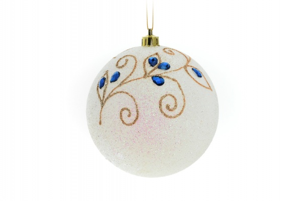 Куля новорічна Блиск 100 мм білий 5639